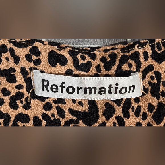 SOLD!!!!  Reformation Marlowe Mini Cheetah Print Dress Size XS - Picture 5 of 7